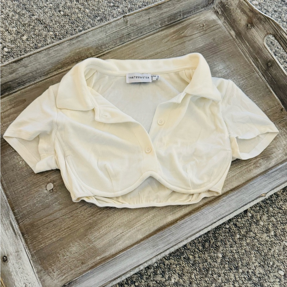 Thats So Fetch Size 2 White Collard Button Down, … - image 1